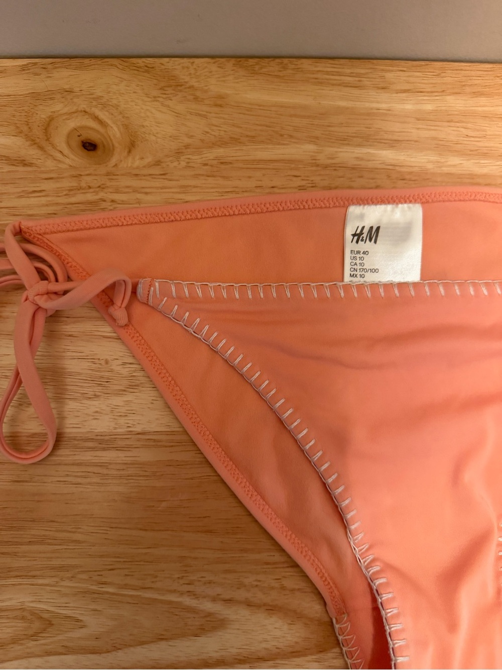 H&M Women’s Peach Triangle Tie Bikini Set - Picture 3 of 10